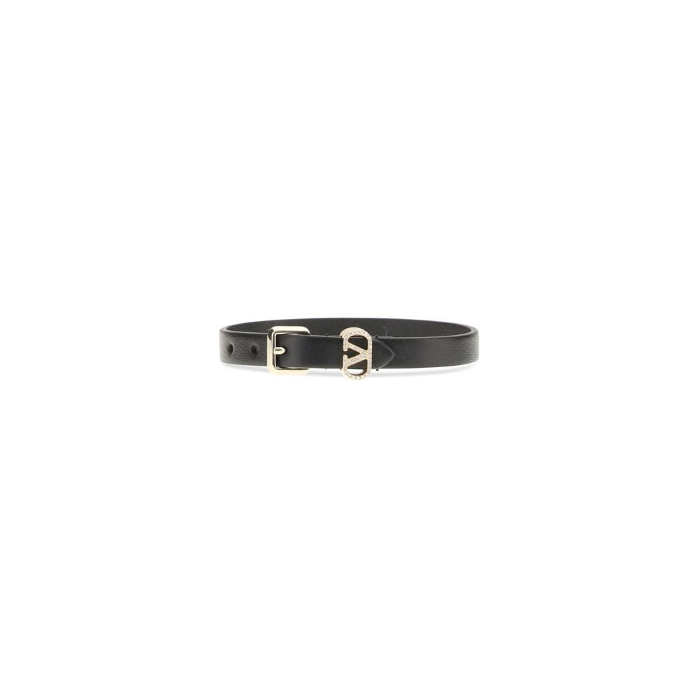 Valentino Garavani Black Calf Leather Bos Taurus Bracelet