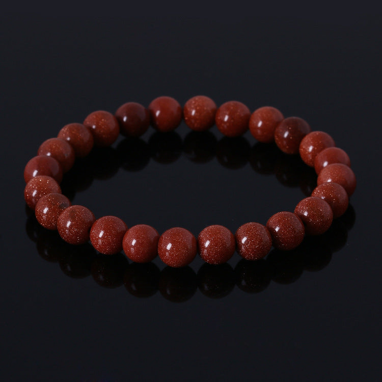 Elastic Beaded Bracelet with Natural Tiger Eye Stones