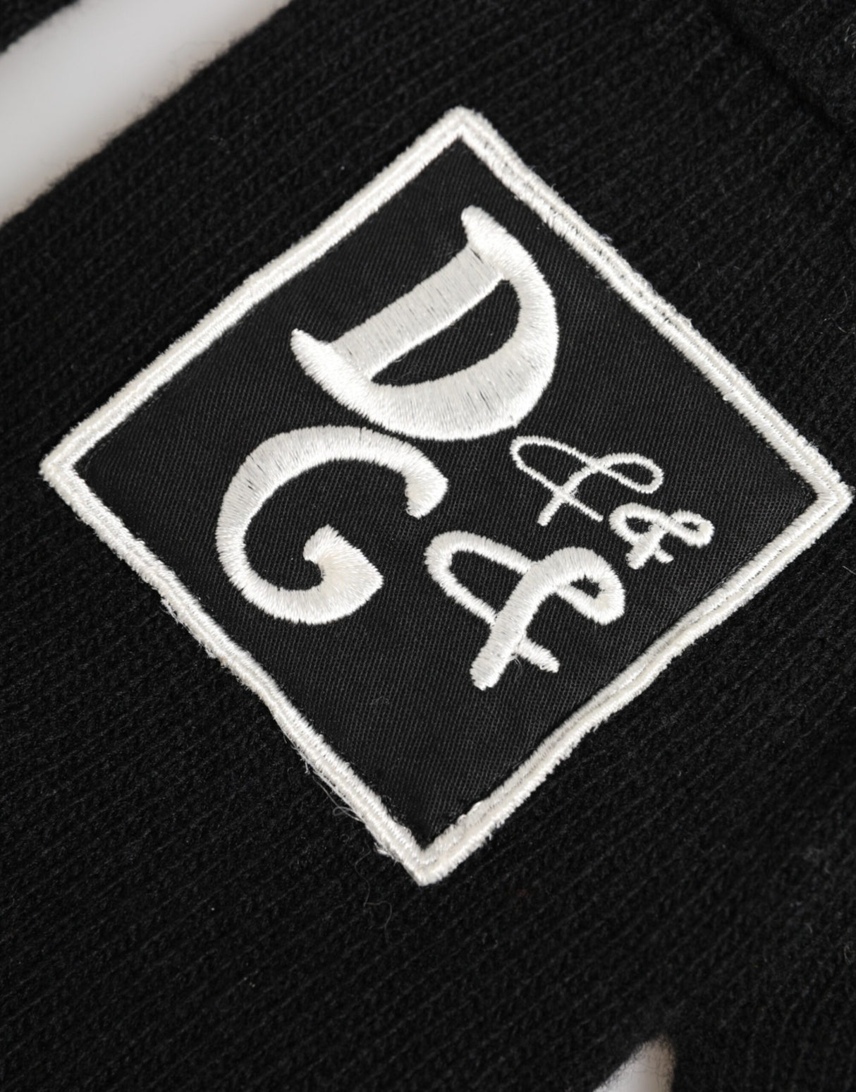 Dolce & Gabbana Black Virgin Wool Knit Hands Mitten Men Gloves
