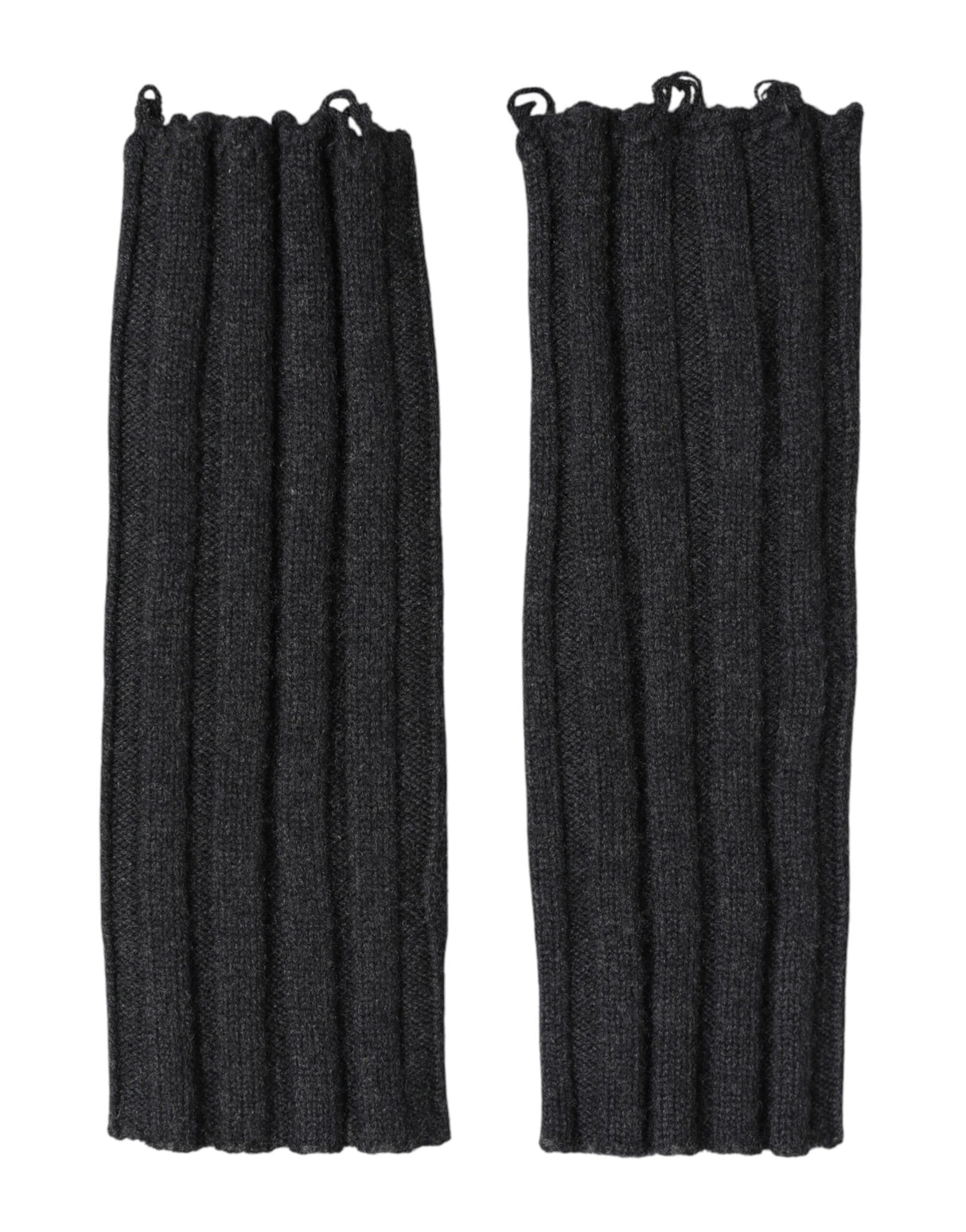 Dolce & Gabbana Black Virgin Wool Knitted Fingerless Gloves