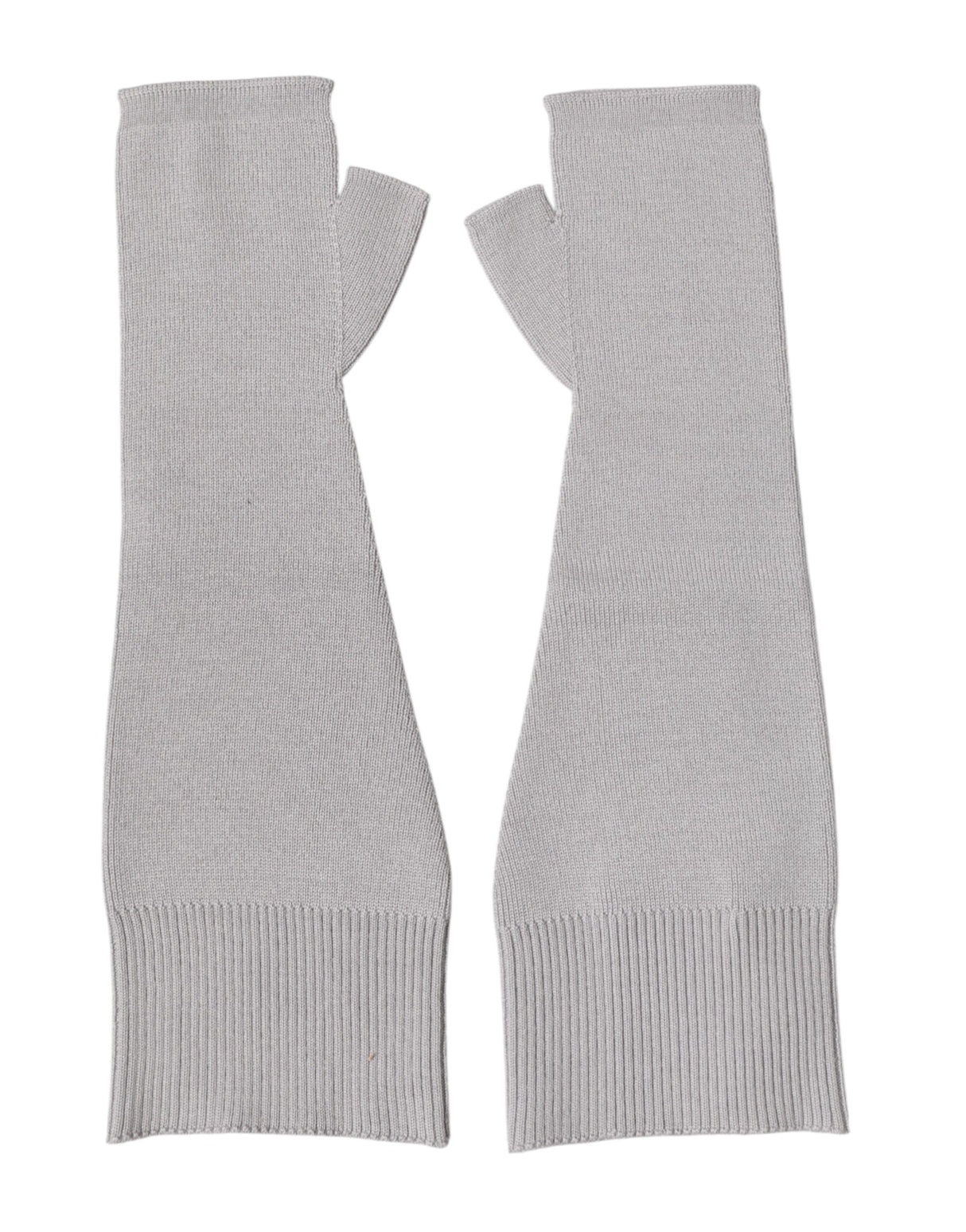 Dolce & Gabbana Gray Virgin Wool Knitted Fingerless Men Gloves