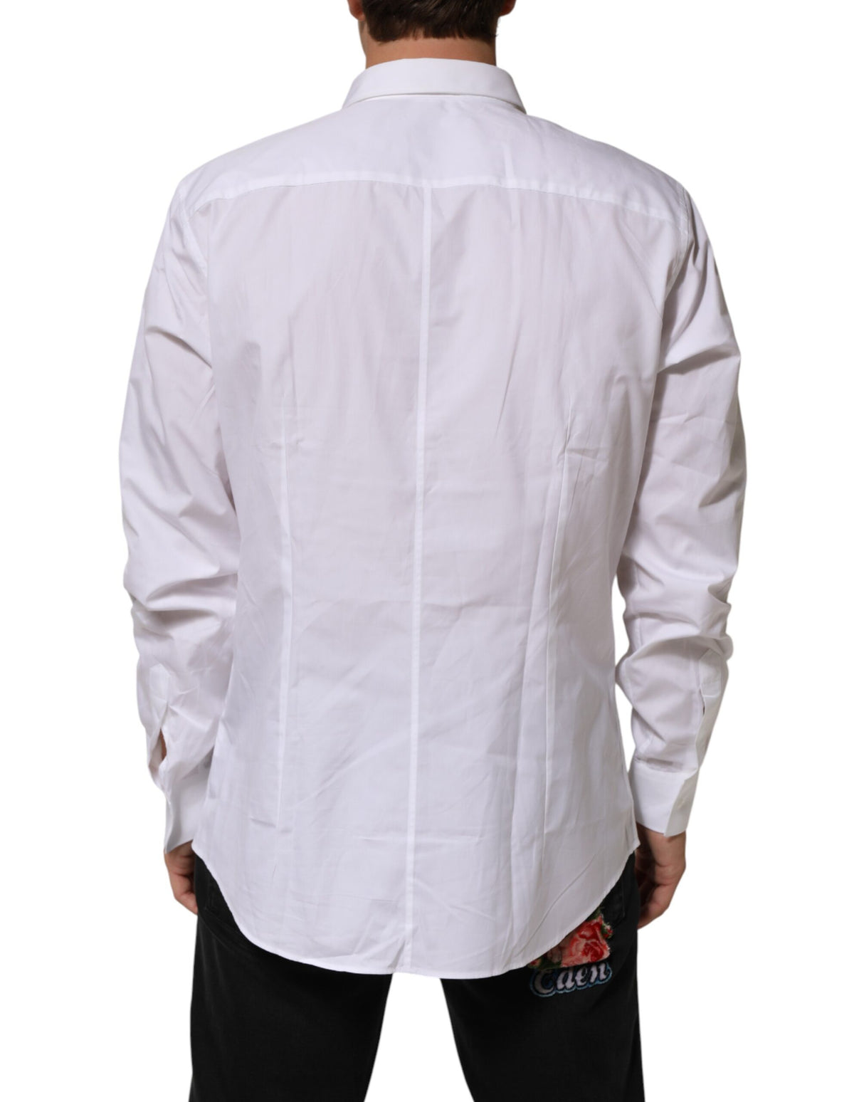 Dolce & Gabbana White Cotton Collared Long Sleeve Men Dress Shirt