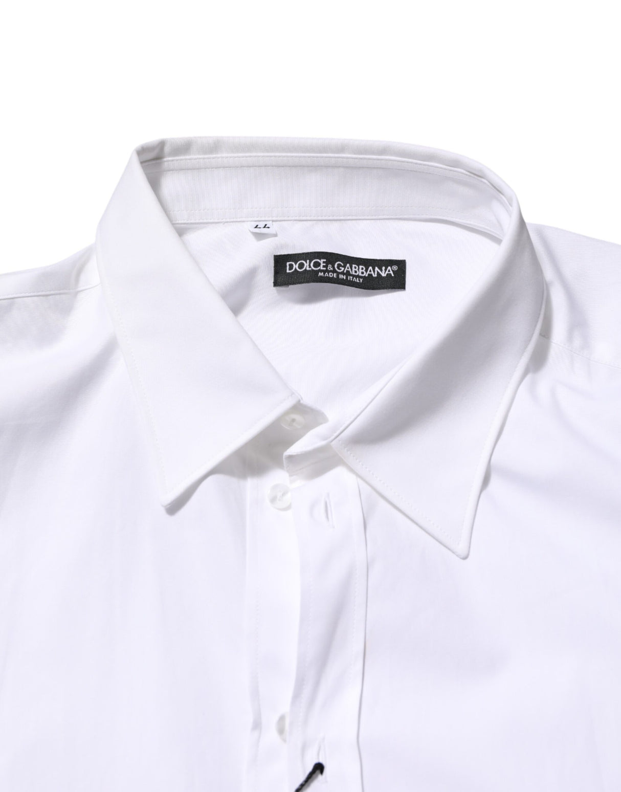 Dolce & Gabbana White Cotton Collared Long Sleeve Men Dress Shirt