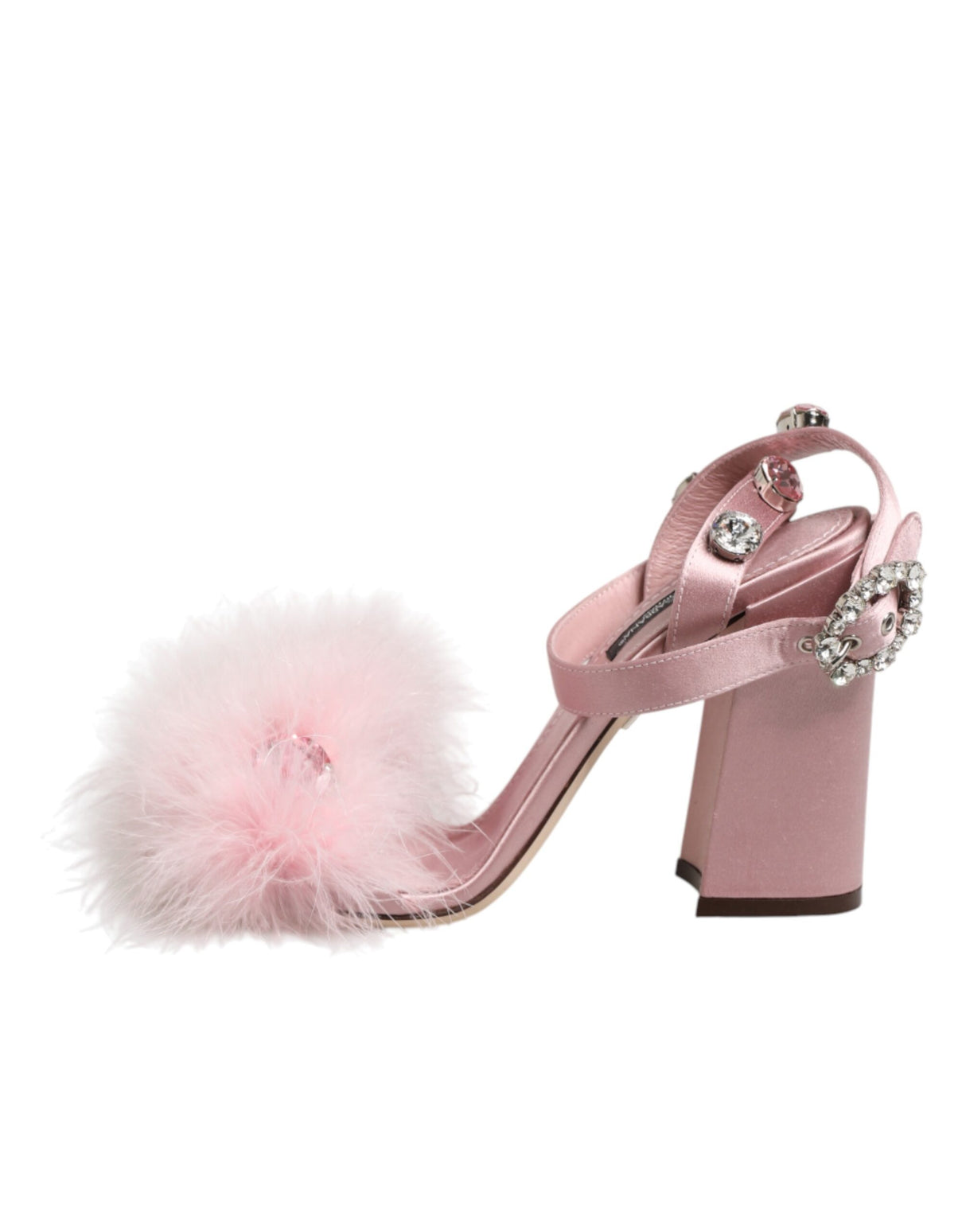 Dolce & Gabbana Pink Sequined Ankle Strap Sandals Shoes
