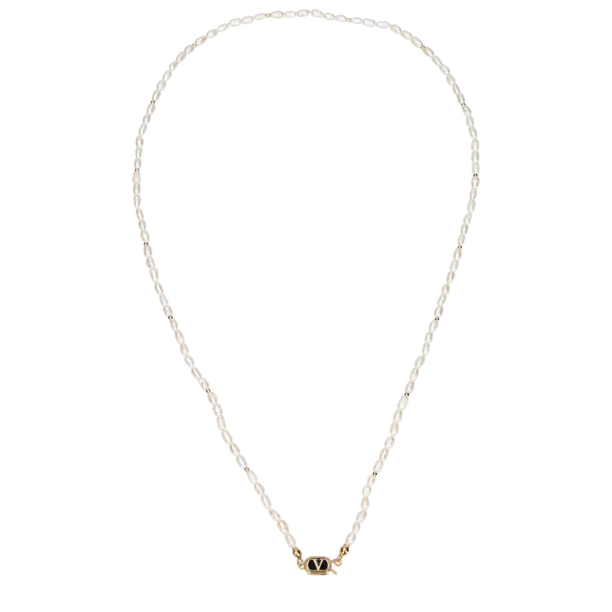 Valentino Garavani White Metal Necklace