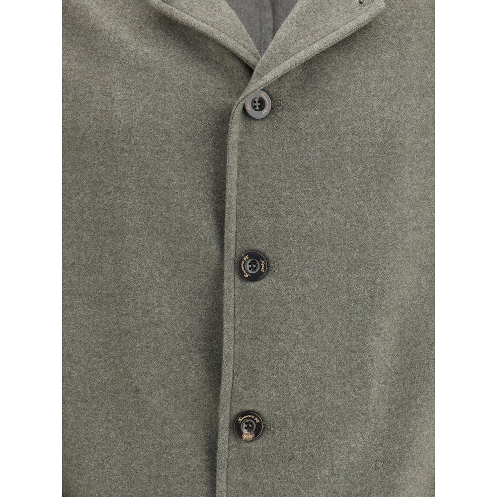 Finamore Bicolor Fleece Wool Coat