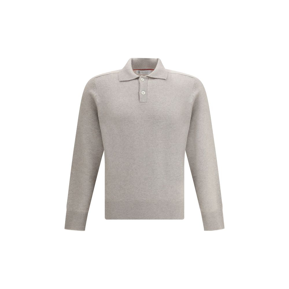Brunello Cucinelli Beige Cashmere Polo Shirt