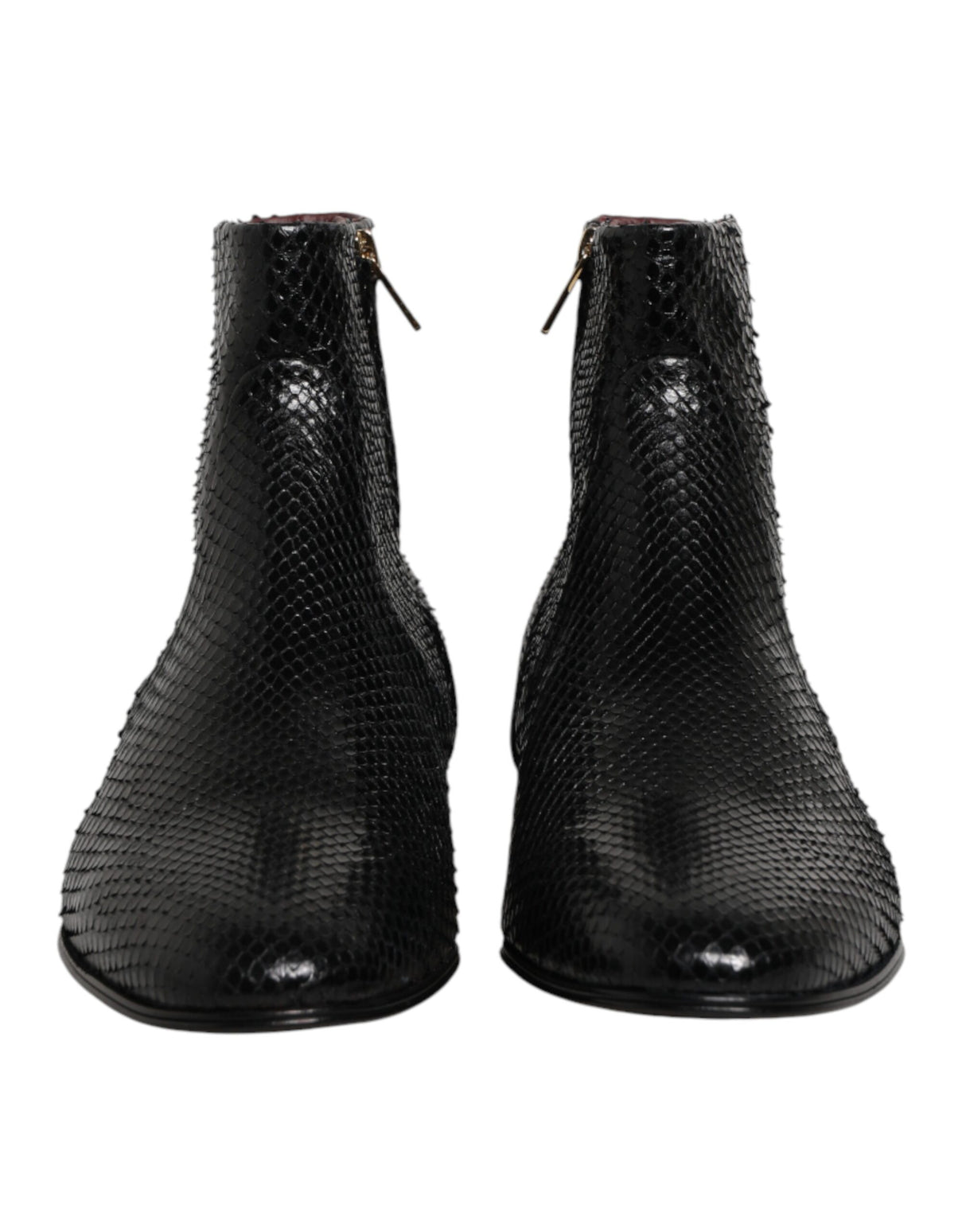 Dolce & Gabbana Black Leather Chelsea Short Ankle Boots Shoes