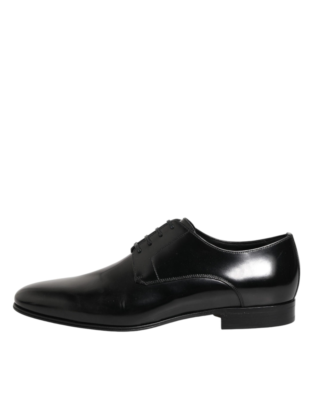 Dolce & Gabbana Black Calfskin Leather Derby Men Dress Shoes
