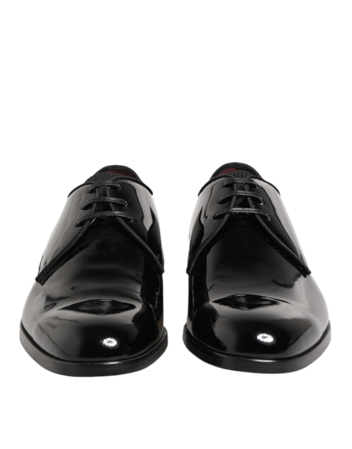 Dolce & Gabbana Black Calfskin Leather Derby Dress Shoes