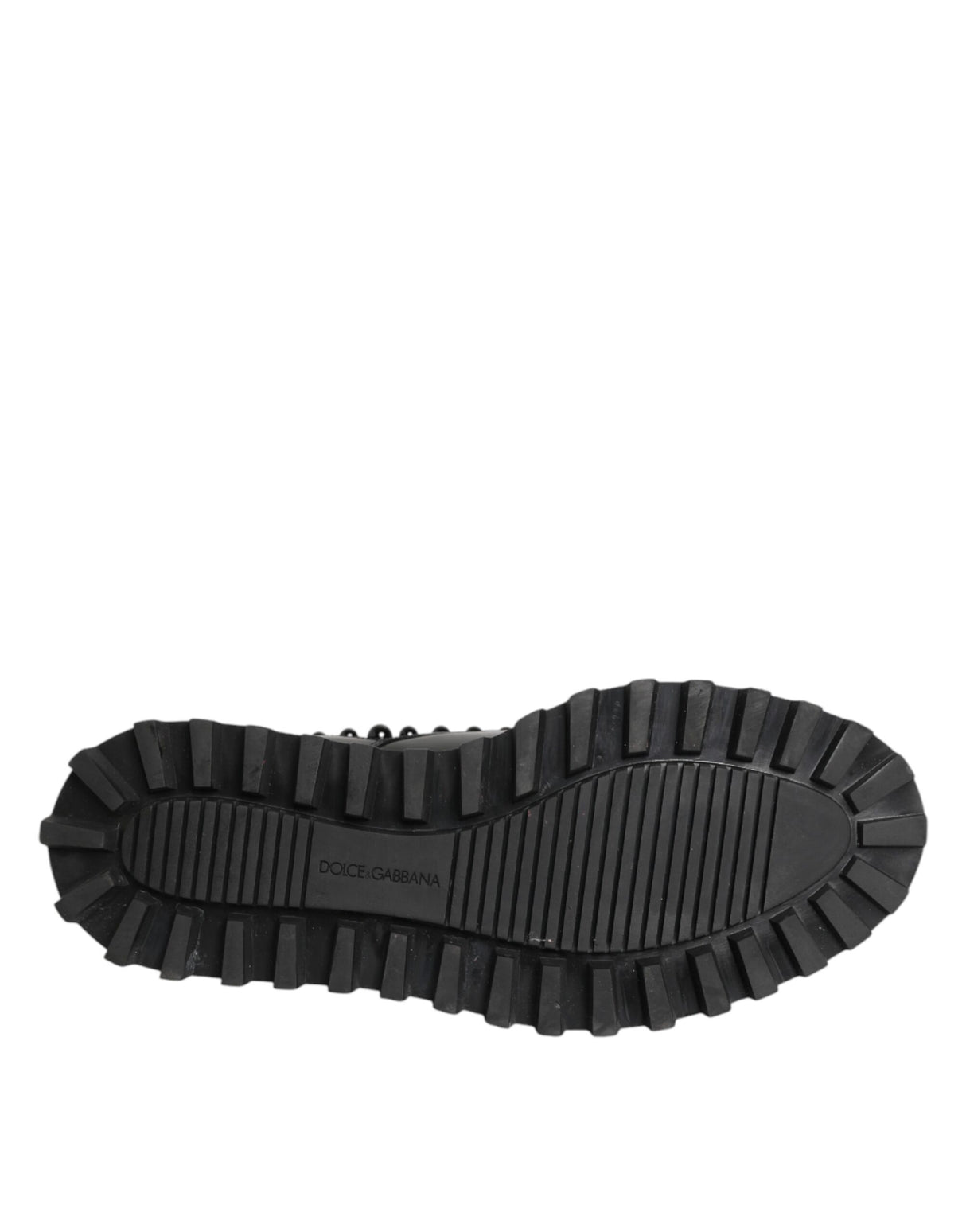 Dolce & Gabbana Black Leather Studded Men Formal Derby Shoes