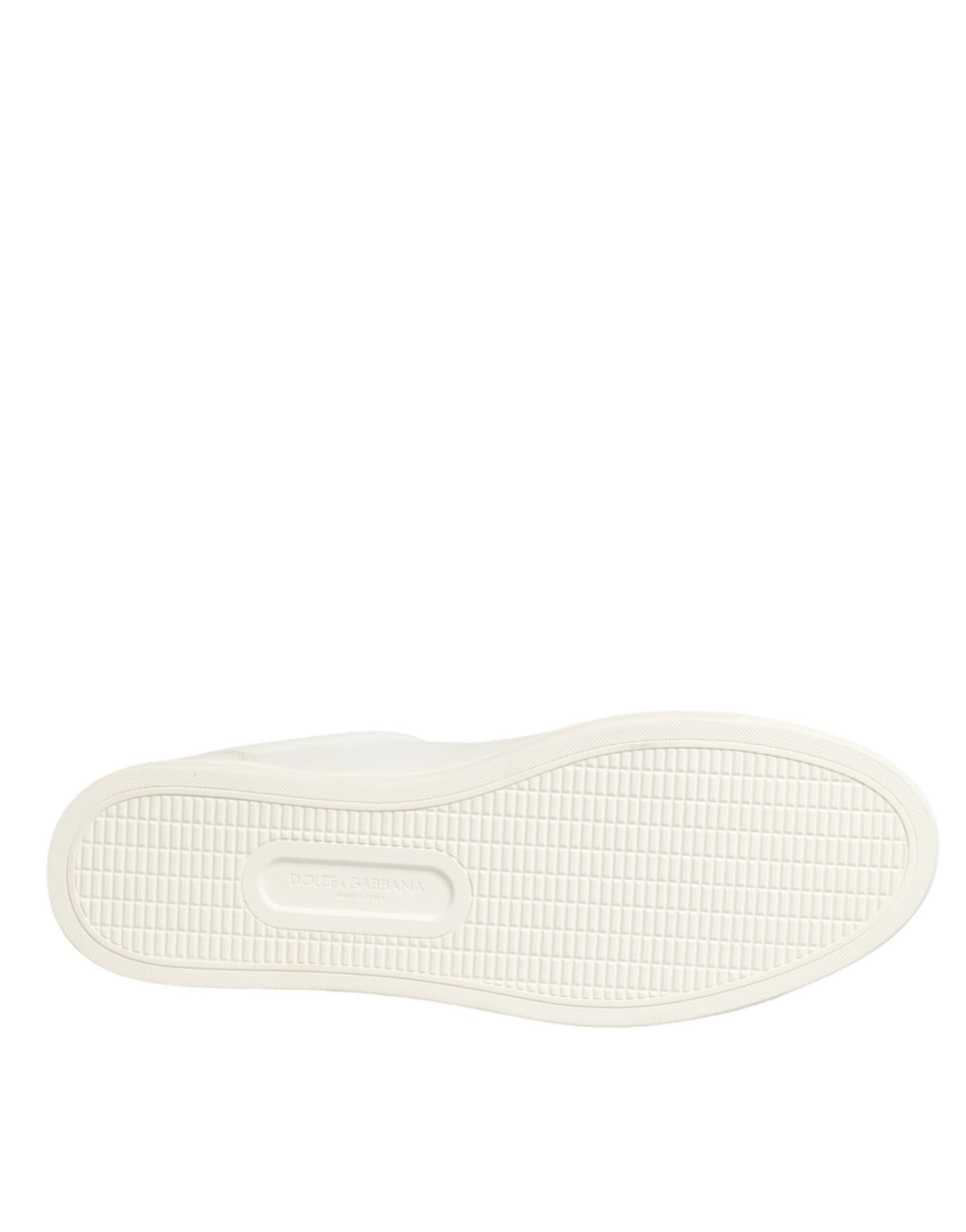 Dolce & Gabbana White Leather Heart Embellished Sneakers Shoes