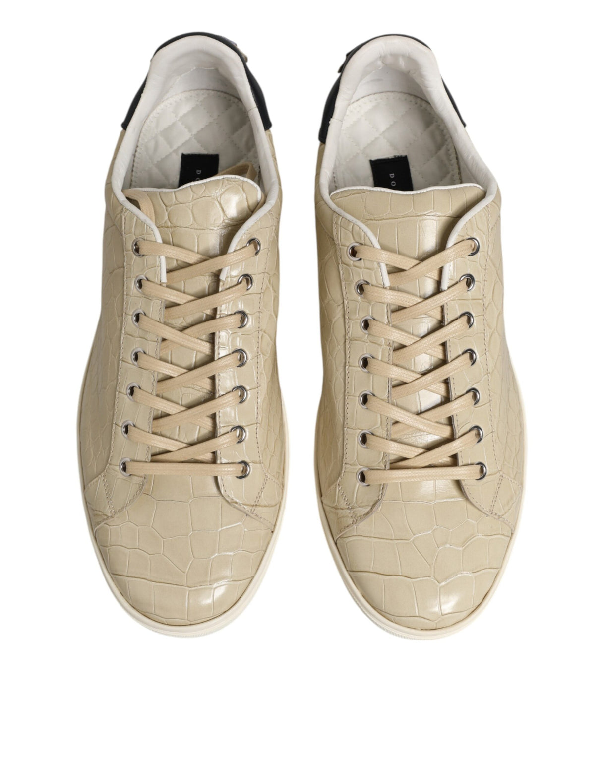 Dolce & Gabbana Beige London Low Top Leather Sneakers Shoes