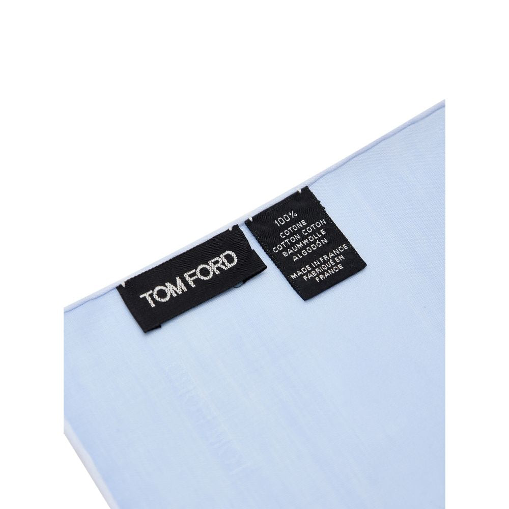 Tom Ford Blue Cotton Pocket Square