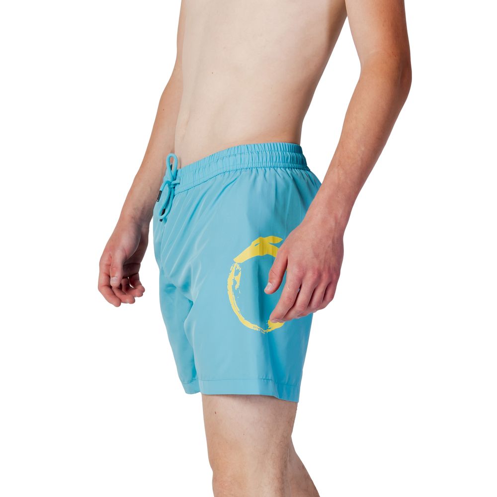 Trussardi Beachwear Blue Polyester Swim Shorts