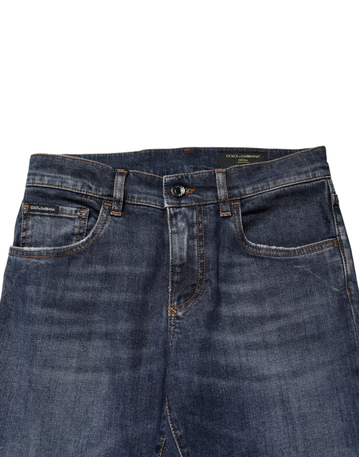 Dolce & Gabbana Blue Cotton Stretch Skinny Men Denim Jeans