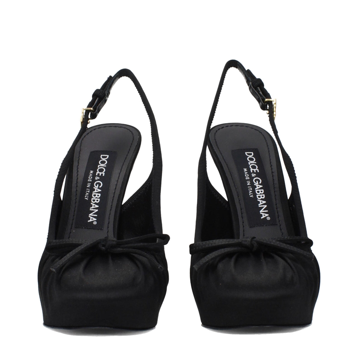 Dolce & Gabbana Black Satin High Heel Pumps