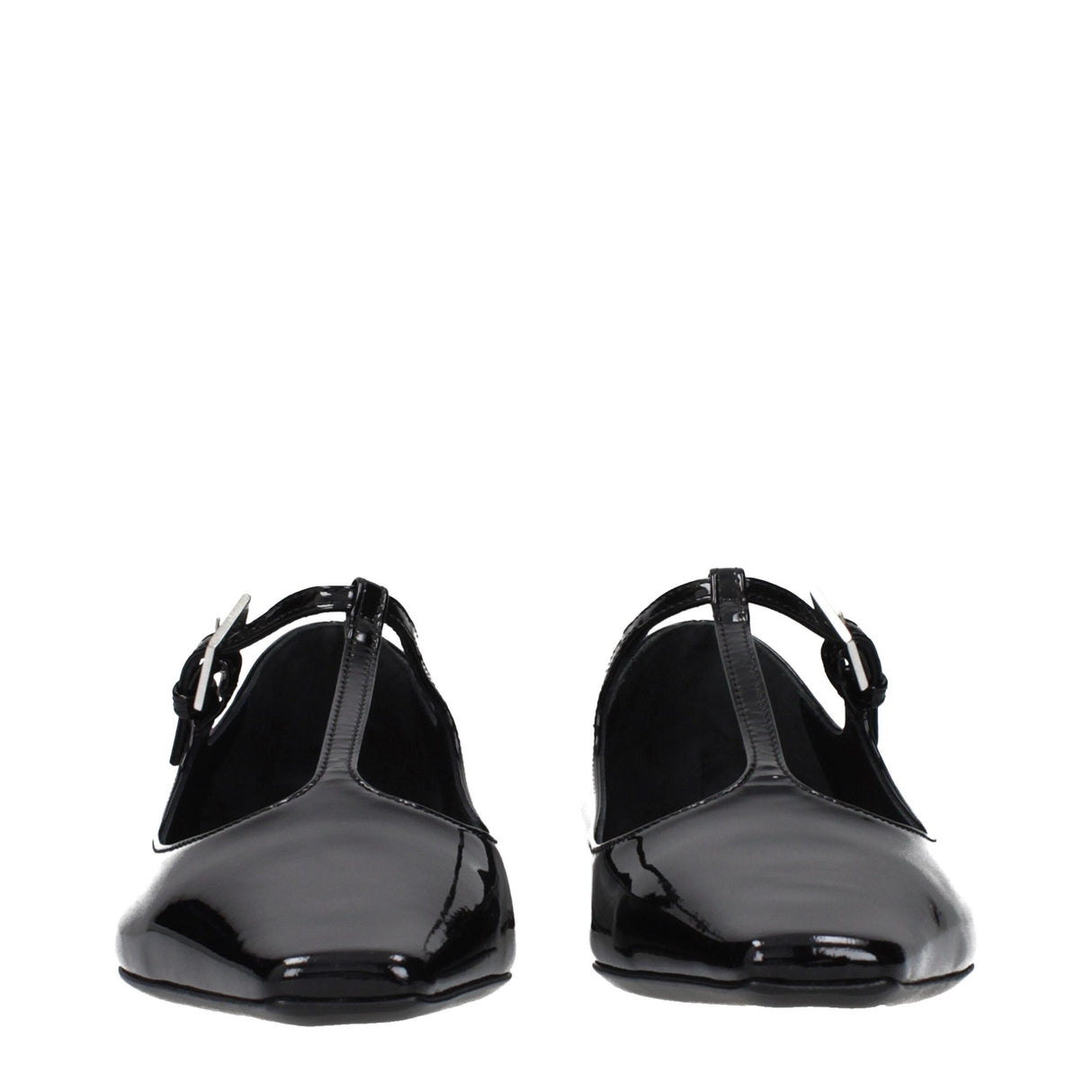 The Attico Black Leather Ballet Flats
