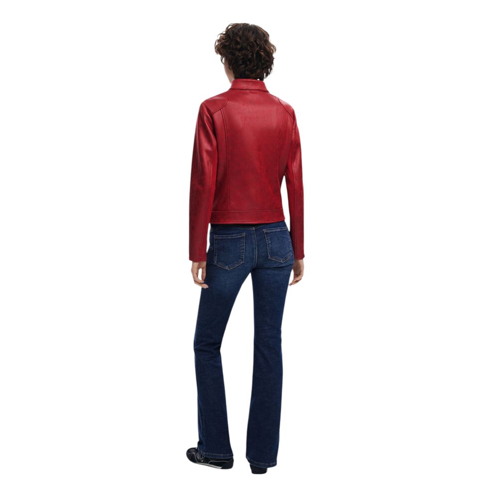Desigual Red Polyester Bomber