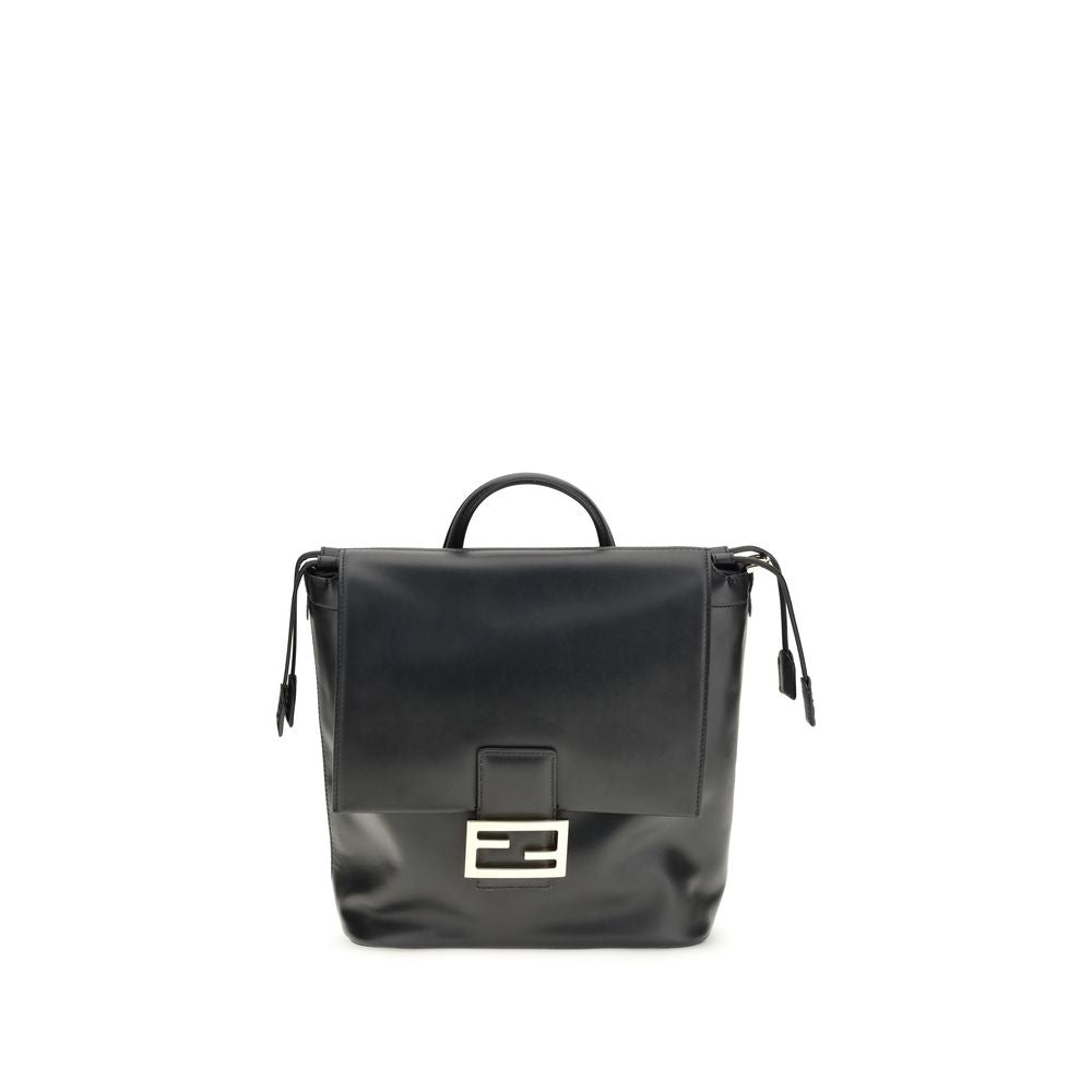 Fendi Black Calf Leather Bos Taurus Backpack