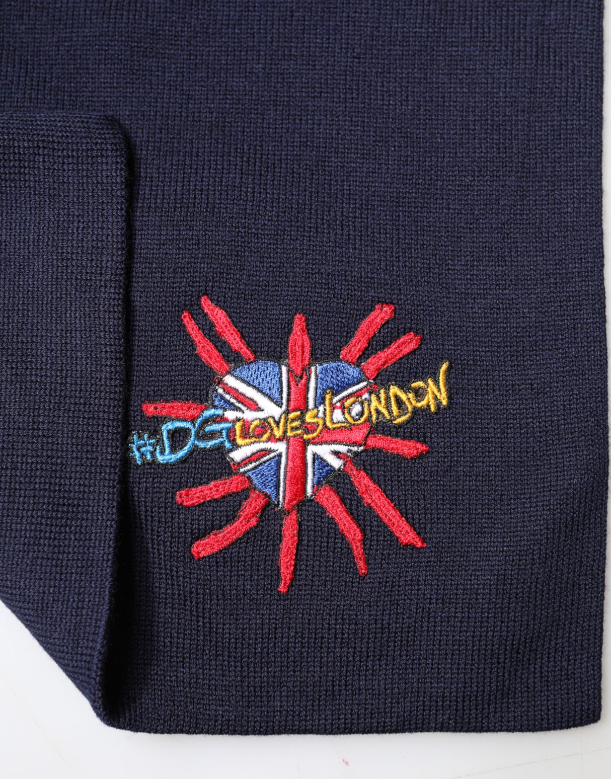 Dolce & Gabbana Blue Wool DG Loves London Neck Wrap Scarf