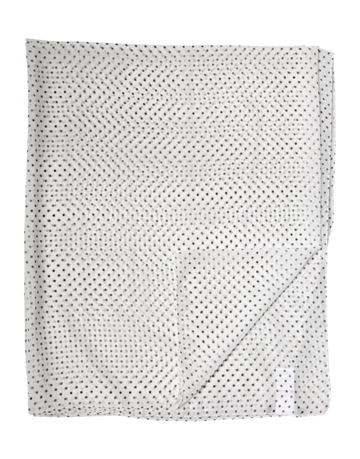 Dolce & Gabbana White Polka Dot Polyester Shawl Scarf