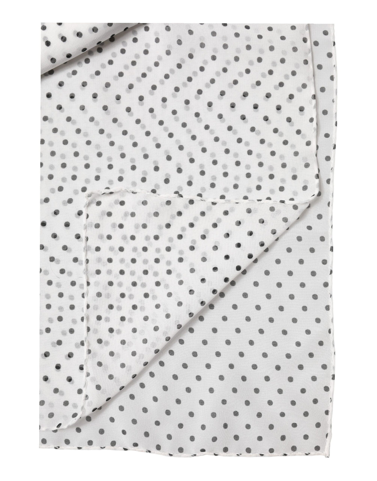 Dolce & Gabbana White Polka Dot Polyester Shawl Scarf