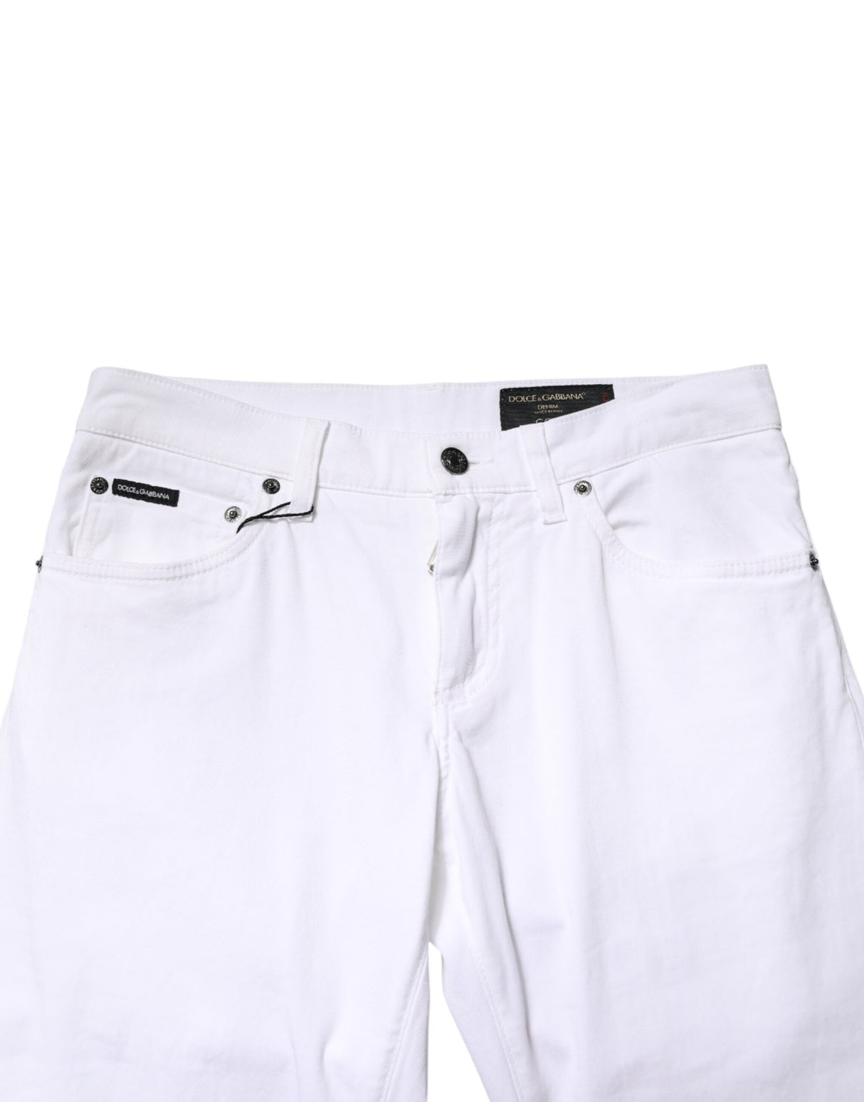 Dolce & Gabbana White Cotton Stretch Skinny Denim Men Jeans