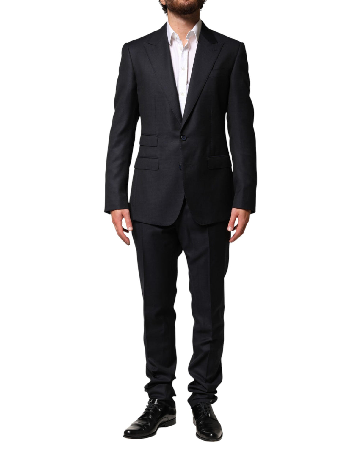 Dolce & Gabbana Black Wool Single Breasted Men 2 Piece Suit