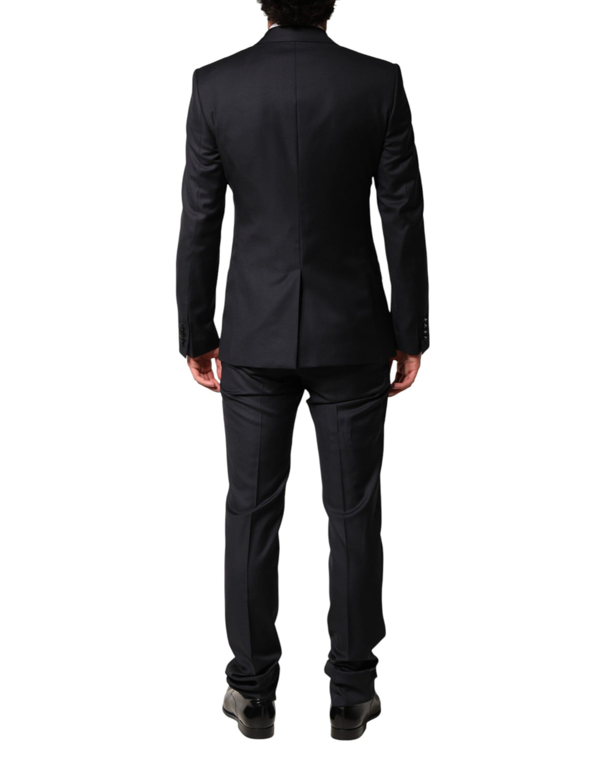 Dolce & Gabbana Blue Wool Single Breasted 3 Piece Men Suit