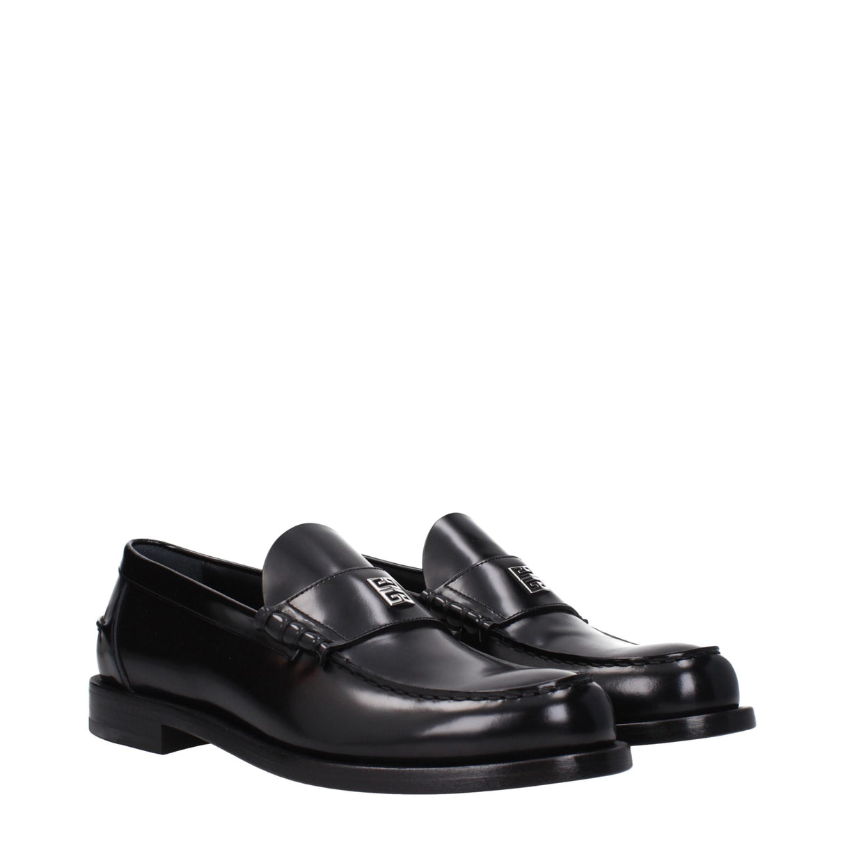 Givenchy Black Leather Slip-On Loafers