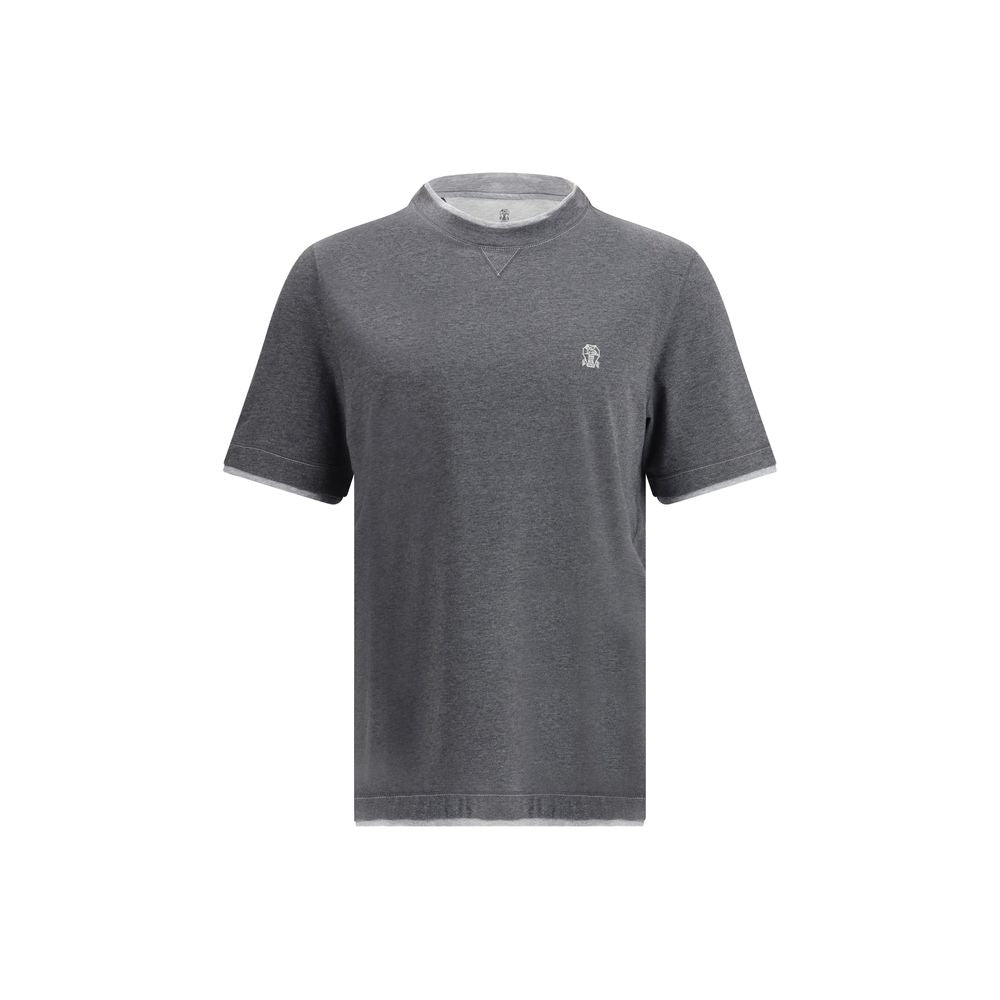 Brunello Cucinelli Gray Cotton T-Shirt