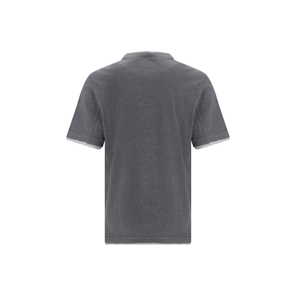 Brunello Cucinelli Gray Cotton T-Shirt