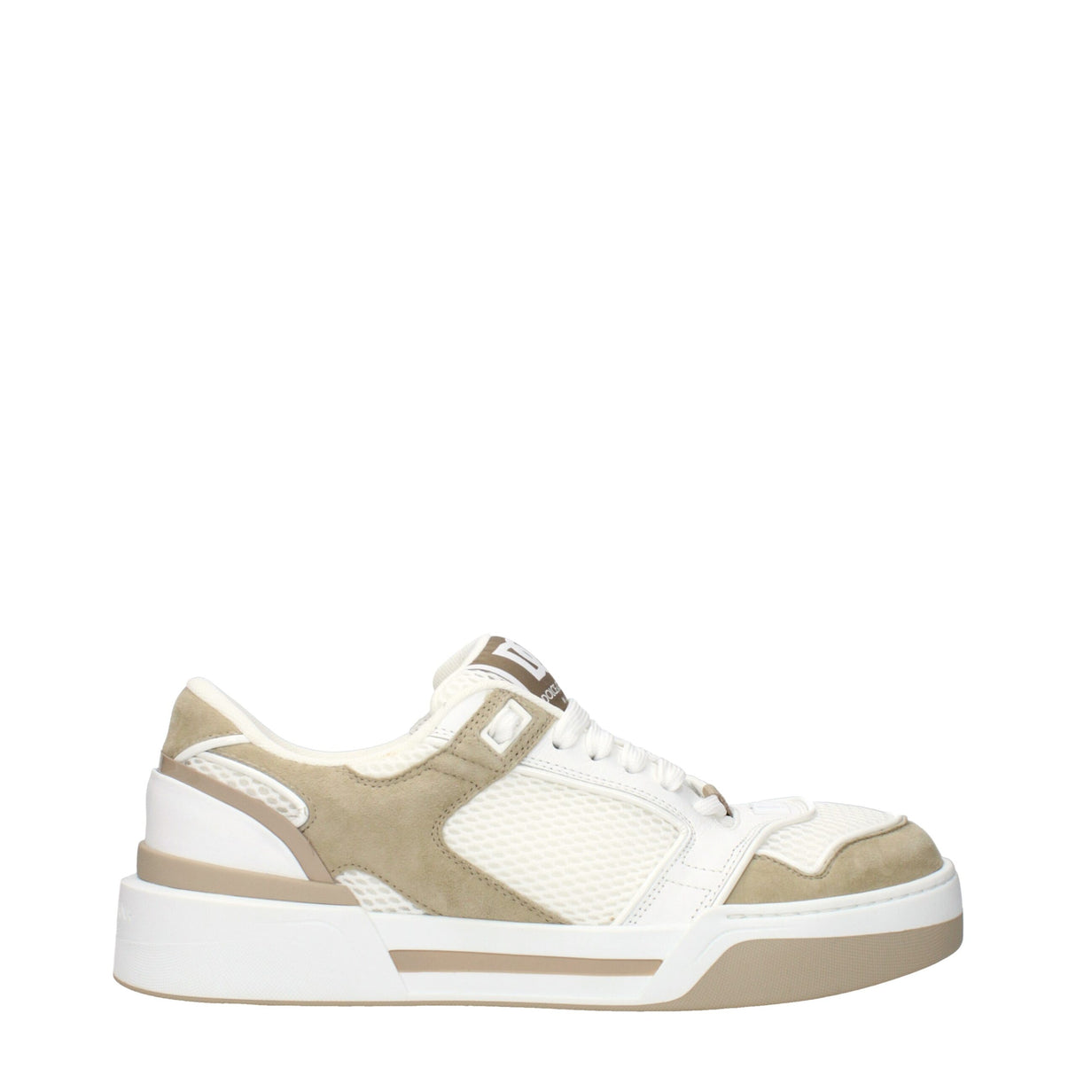 Dolce & Gabbana White Fabric Low Top Sneakers
