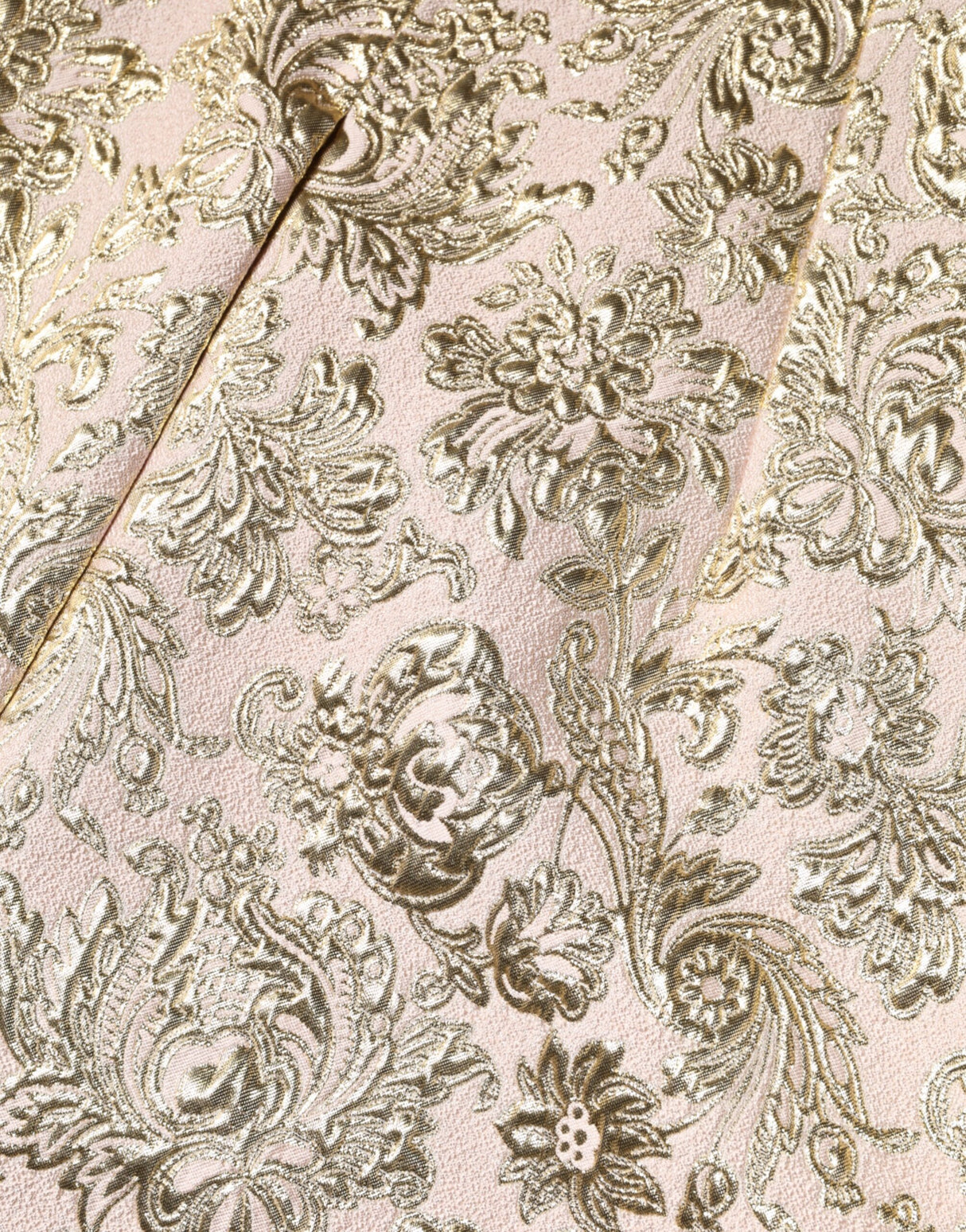 Dolce & Gabbana Beige Gold Floral Brocade Sleeveless Dress