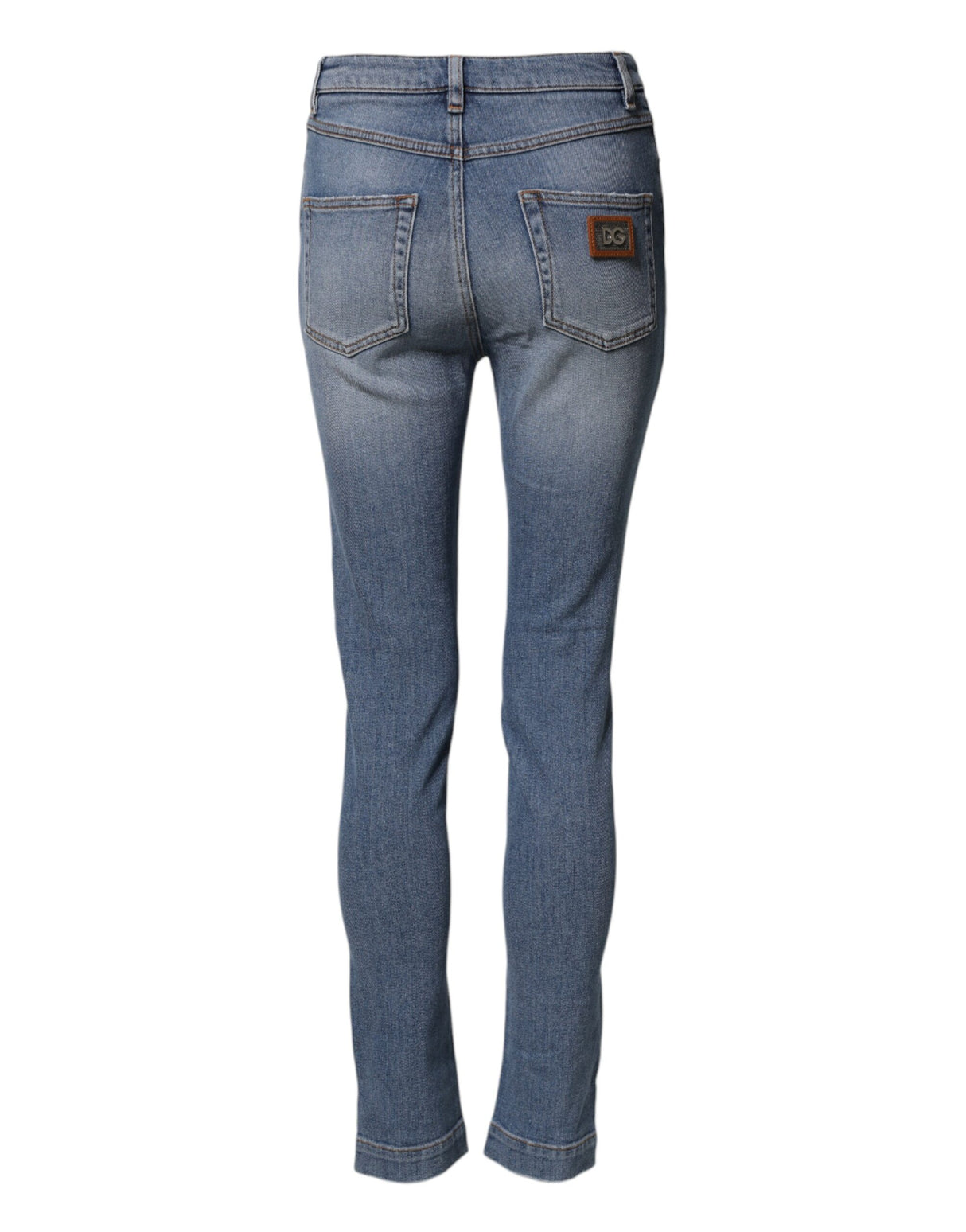 Dolce & Gabbana Blue Washed Cotton Skinny Denim Trouser Jeans