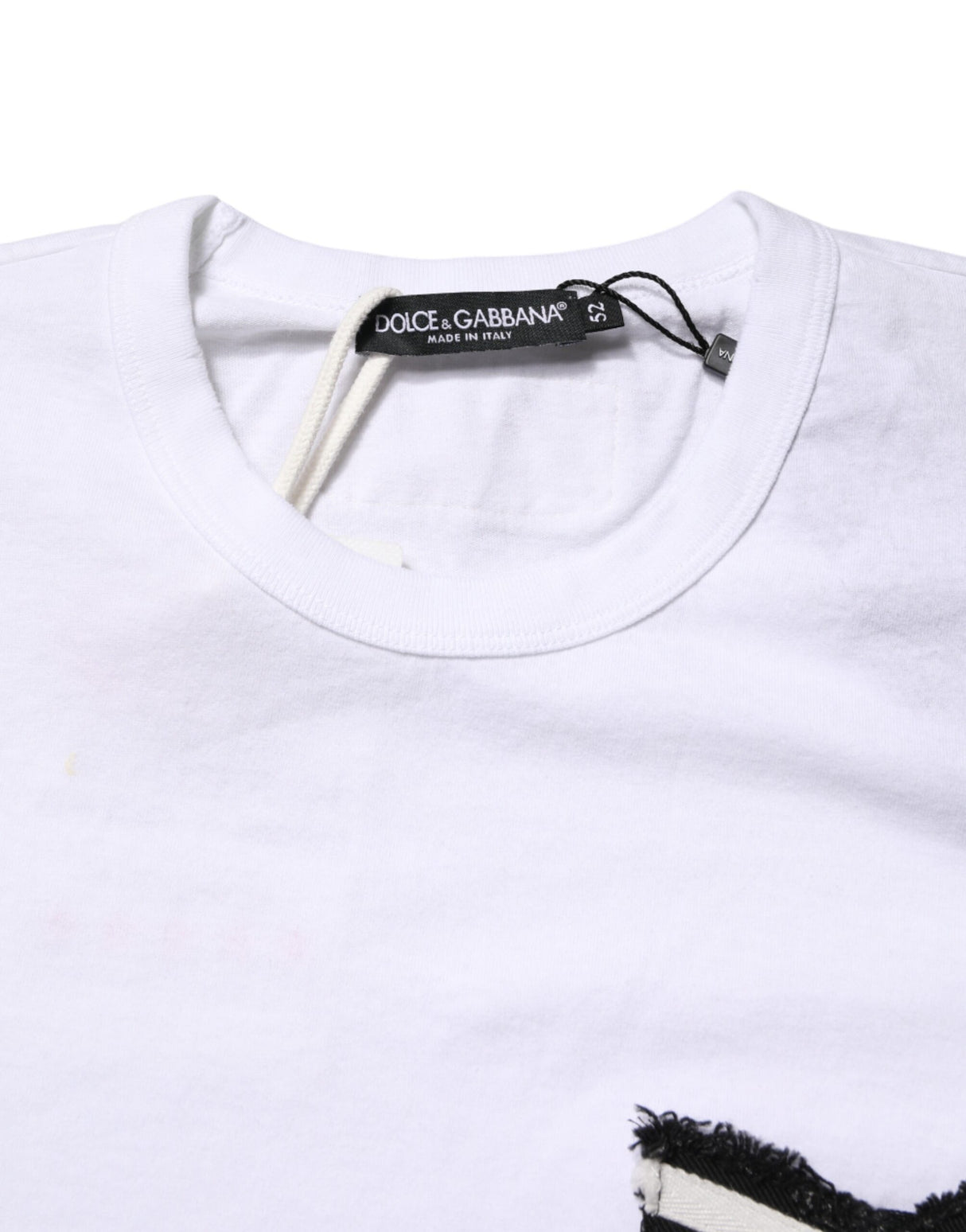 Dolce & Gabbana White Stripes Cotton Crew Neck Tee T-shirt