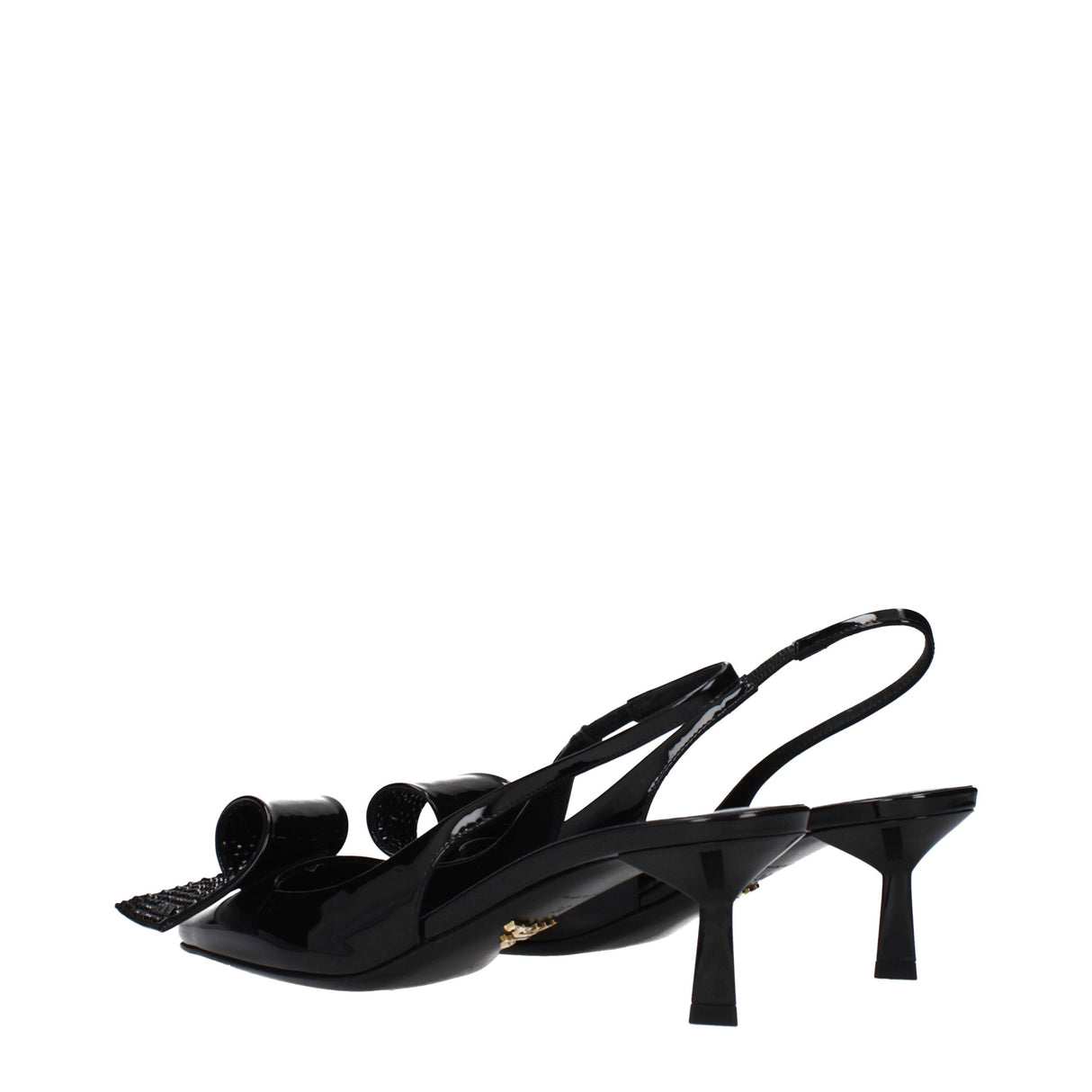 Prada Black Leather Stiletto Heel Sandals