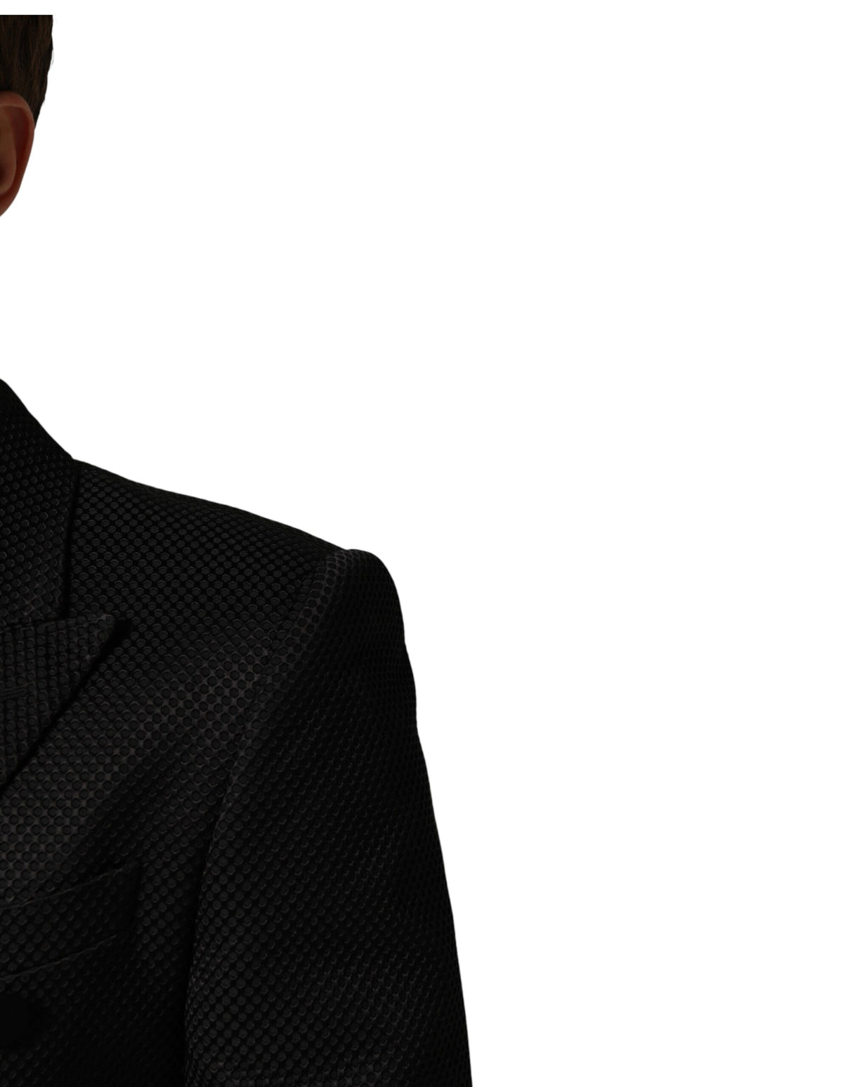 Dolce & Gabbana Black Cotton Double Breasted 2 Button Blazer