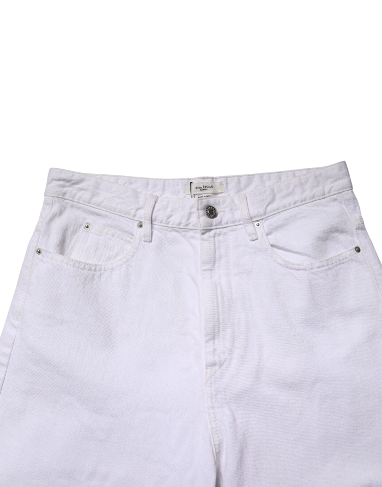 ISABEL MARANT ETOILE White High Waist Straight Denim Jeans