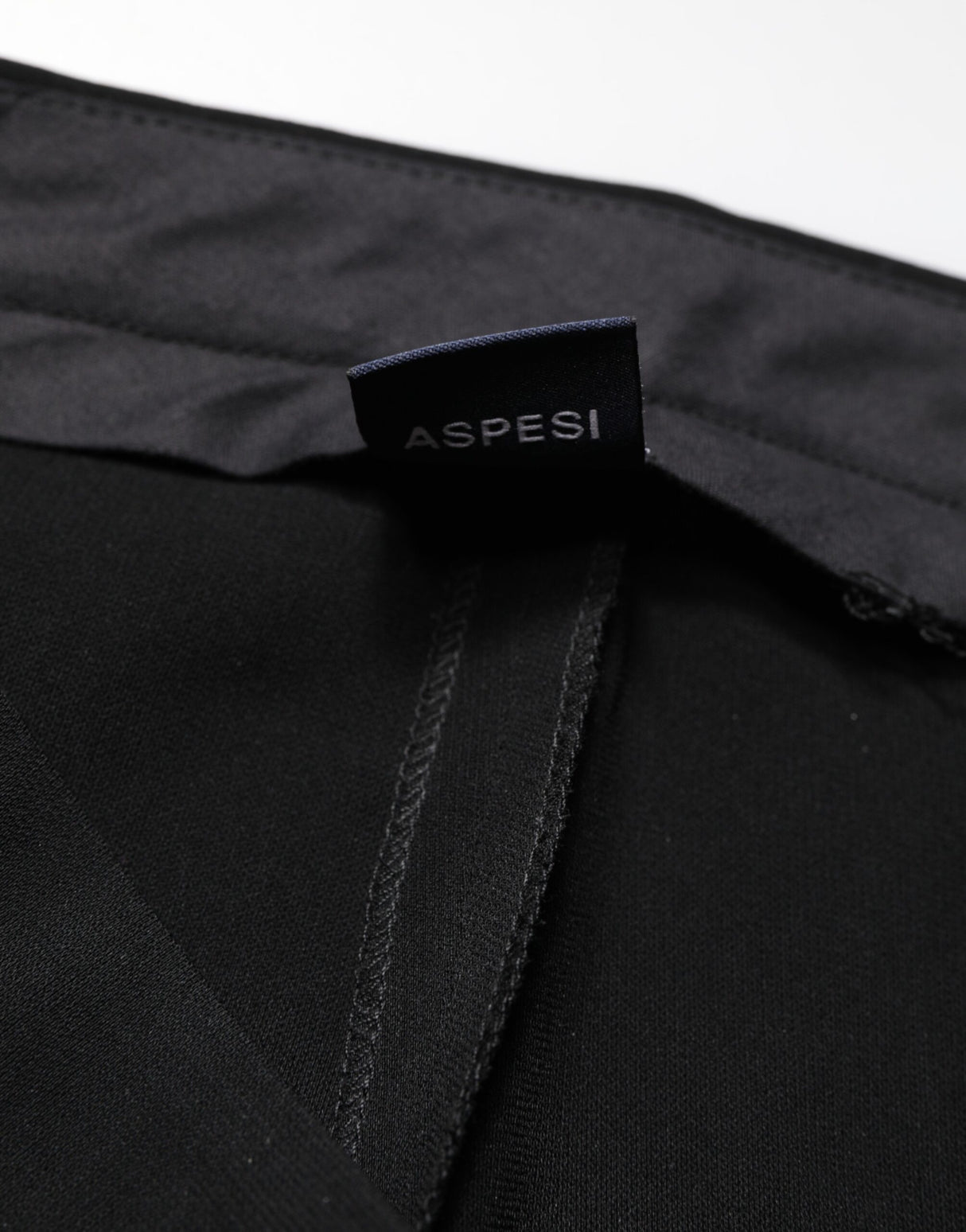Aspesi Black High Waist Zip Straight Chino Trouser Pants