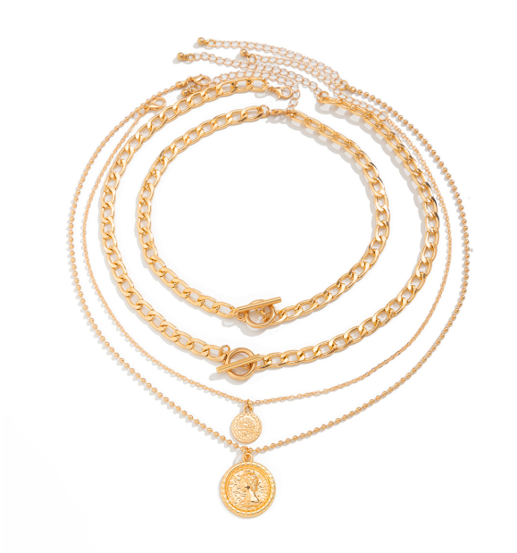 Electroplated Zinc Alloy Necklace Set