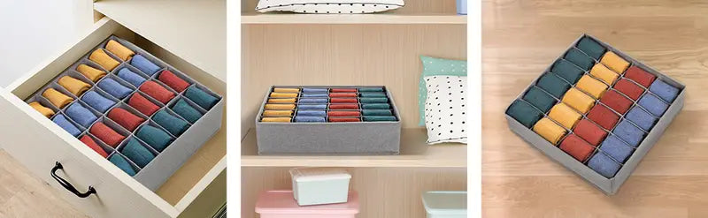 Sock Drawer Organizer Divider - 2 Packs in Gray