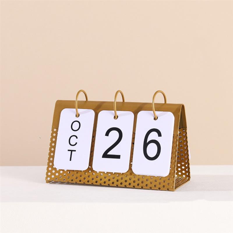 Metal Perpetual Calendar Desk Decoration for Office
