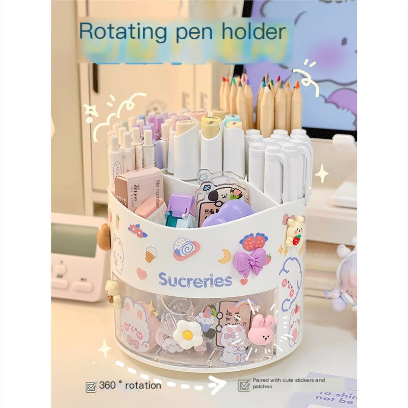 Large Capacity Rotating Pencil Holder Organizer