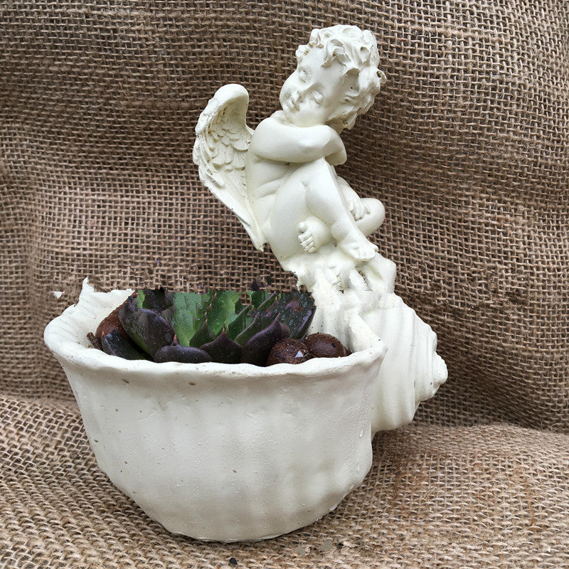 Resin Angel Planter for Succulents and Mini Gardens