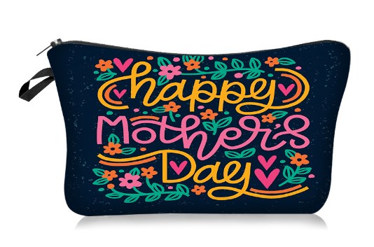Mother's Day Floral Cosmetic Bag with Zipper Organizer