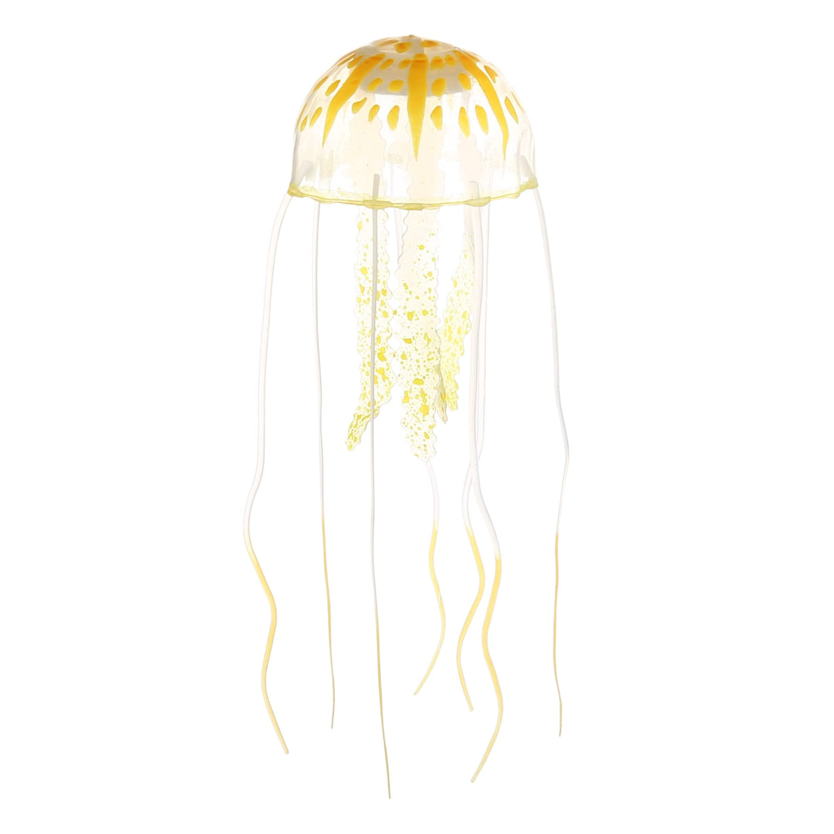 VOCOSTE Fish Tank Jellyfish Decoration Silicone Fluorescent Jellyfish Glow Ornaments Aquarium Decor with Suction Cup Orange 2.3"x5.9"