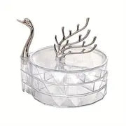 Swan-Shaped 3-Tier Jewelry Storage Organizer Box