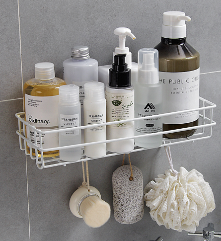 Wrought Iron Storage Rack with Hooks for Home and Office